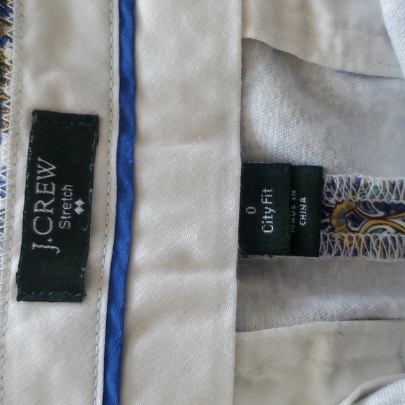 J   Crew Classic city fit Paisley patterns size 0 - Picture 5 of 7